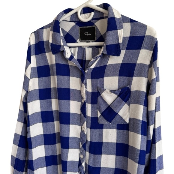 Rails Hunter Plaid Buffalo Check Button Down Shirt, Cobalt Blue/White, Size L - Picture 3 of 7